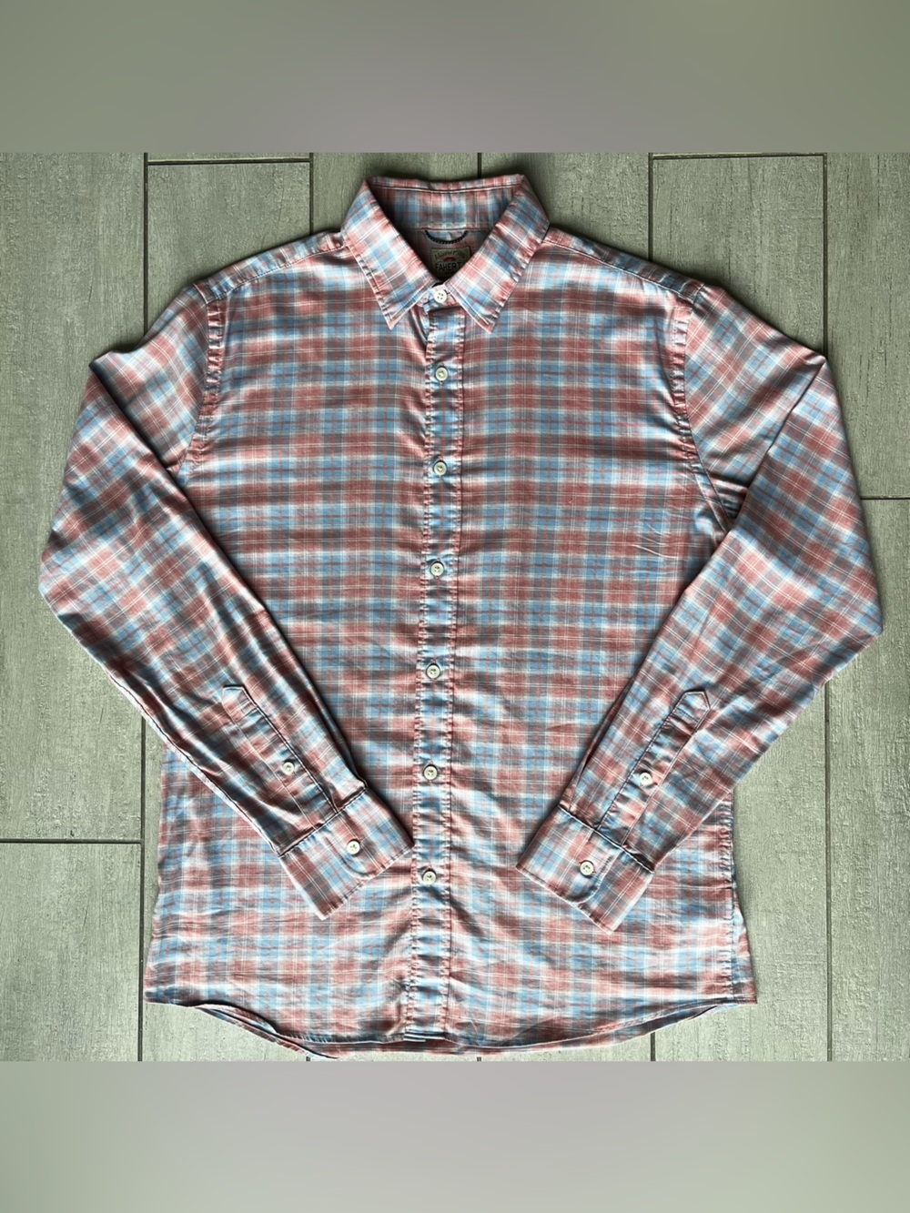 Faherty Shirt Mens Medium Rose Channel Plaid Movement‎ Button Up Pocket Supima M